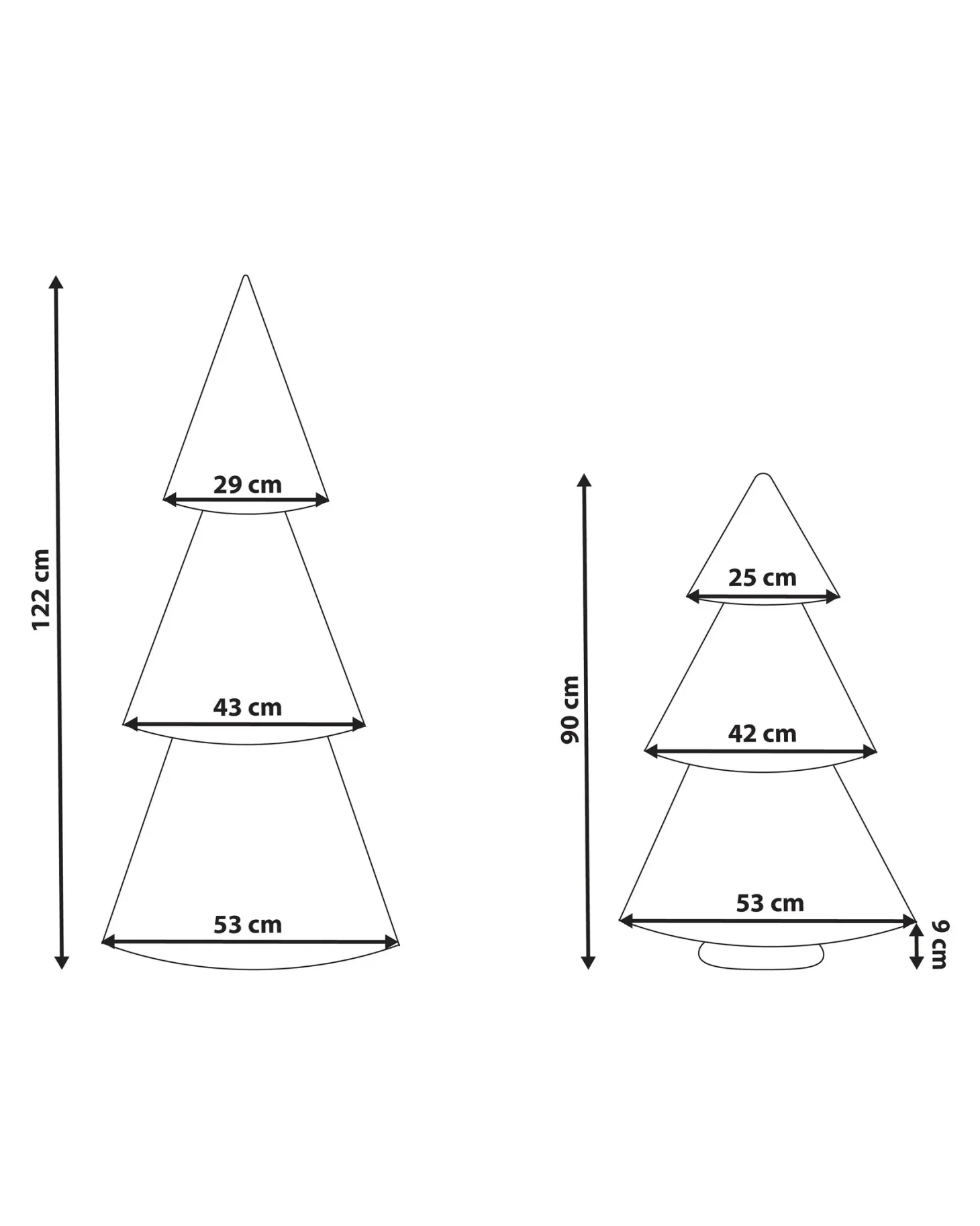 Zestaw 2 dekoracji świątecznych VEFSNA Choinka 90/122 cm Beżowy