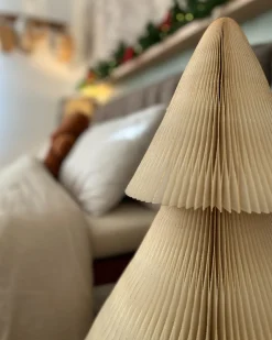 Zestaw 2 dekoracji świątecznych VEFSNA Choinka 90/122 cm Beżowy