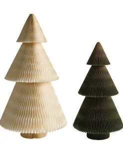 Zestaw 2 dekoracji świątecznych VEFSNA Choinka 90/122 cm Beżowy/ zielony