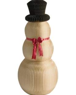 Zestaw 2 dekoracji świątecznych KLARALVEN Bałwan 90/124 cm Beżowy