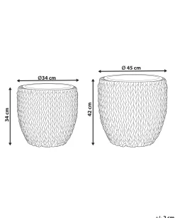 Zestaw 2 donic BERBERIS 34/45 cm Ciemnobrązowy Technorattan