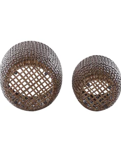 Zestaw 2 donic BERBERIS 34/45 cm Ciemnobrązowy Technorattan