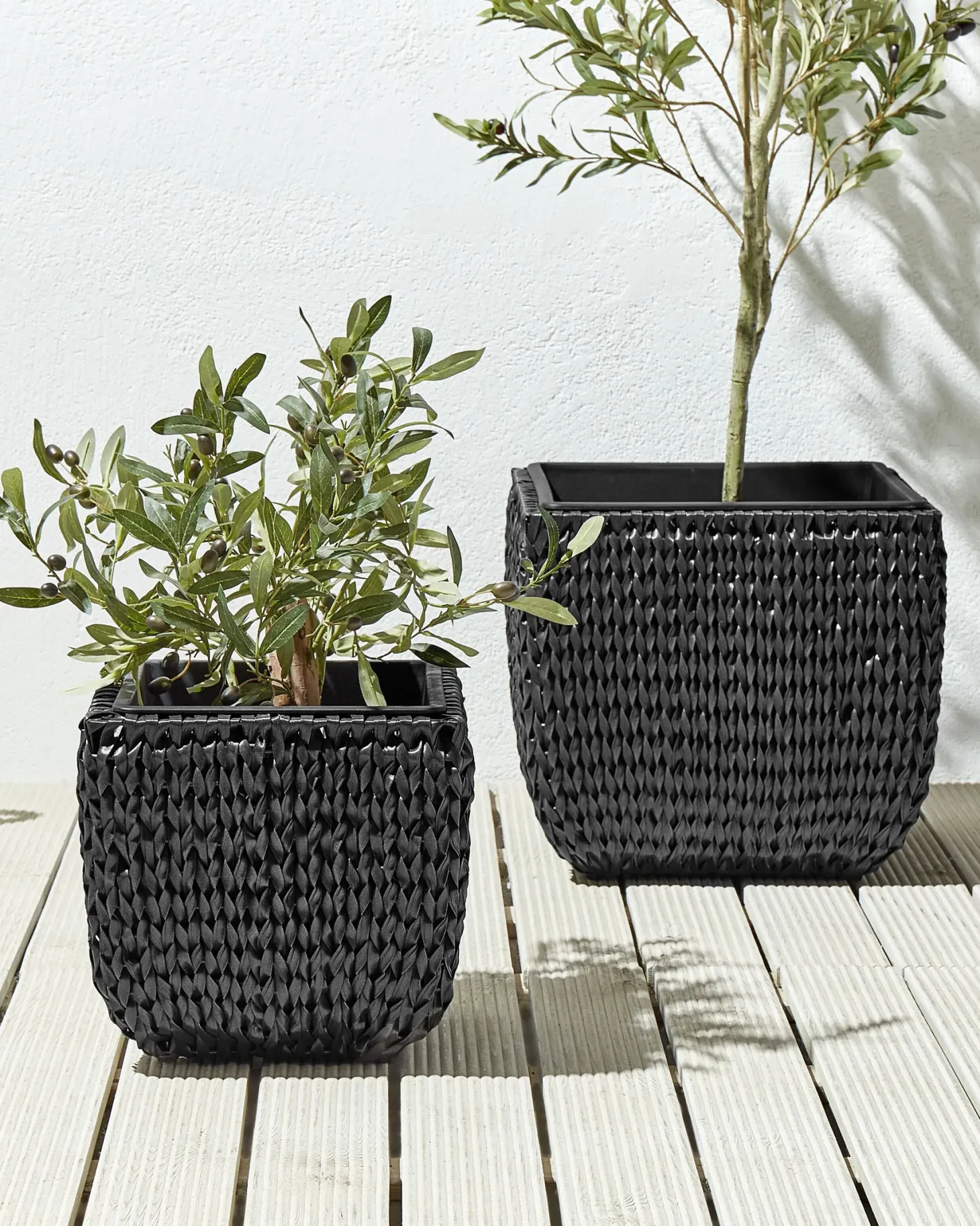 Zestaw 2 donic BERBERIS 34/45 cm Czarny Technorattan