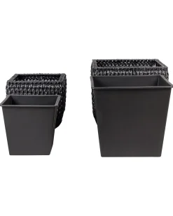 Zestaw 2 donic BERBERIS 34/45 cm Czarny Technorattan