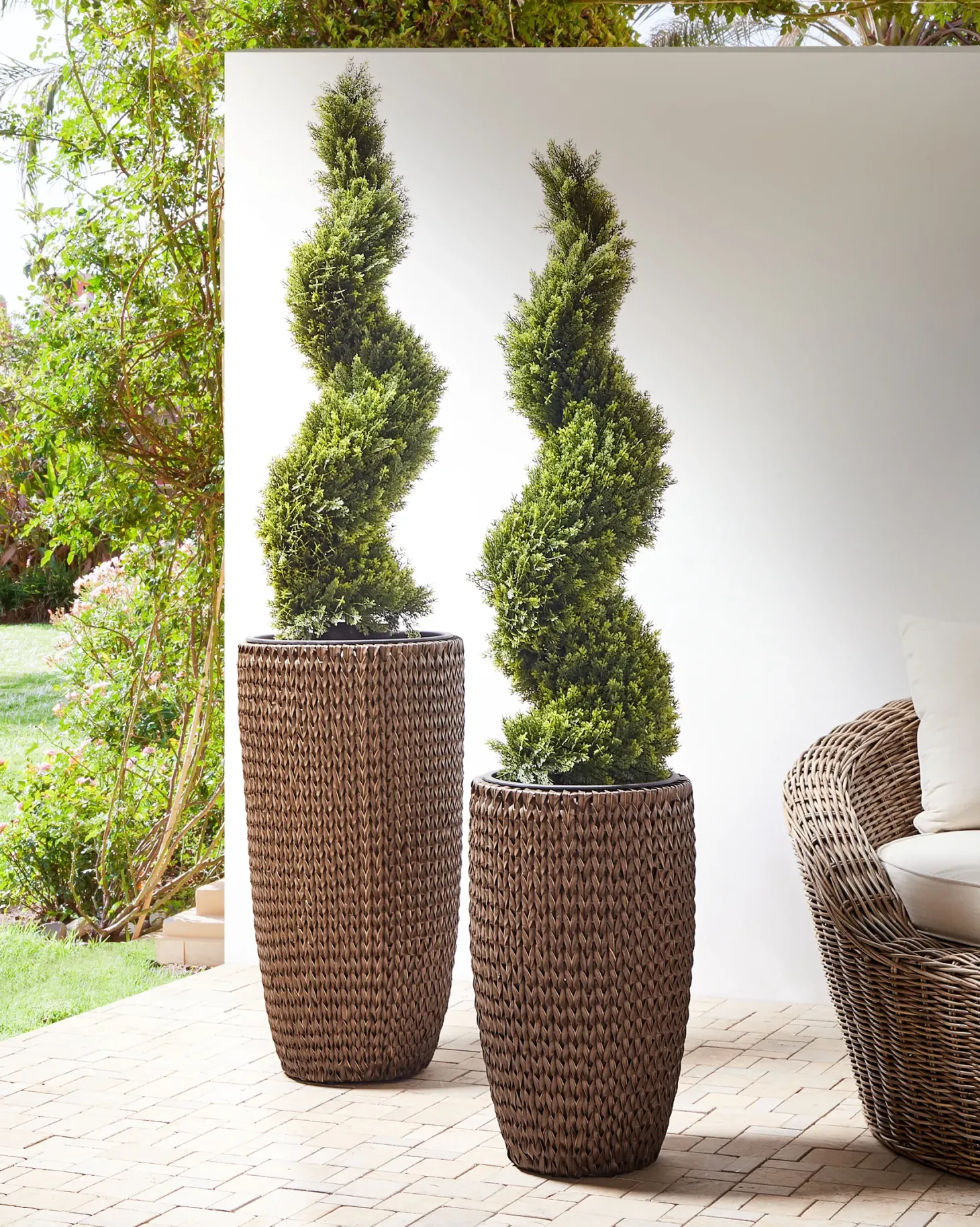 Zestaw 2 donic CEDRUS 37/45 cm Brązowy Technorattan