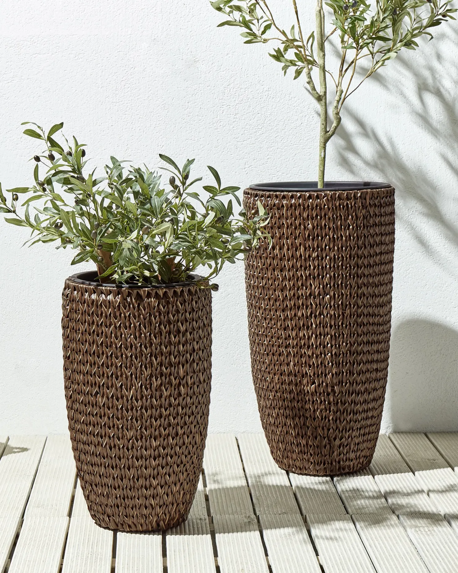 Zestaw 2 donic CEDRUS 37/45 cm Brązowy Technorattan