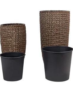 Zestaw 2 donic CEDRUS 37/45 cm Brązowy Technorattan
