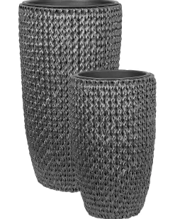 Zestaw 2 donic CEDRUS 37/45 cm Czarny Technorattan