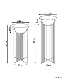 Zestaw 2 donic na nóżkach FICARIA Metal 22 cm Różowy