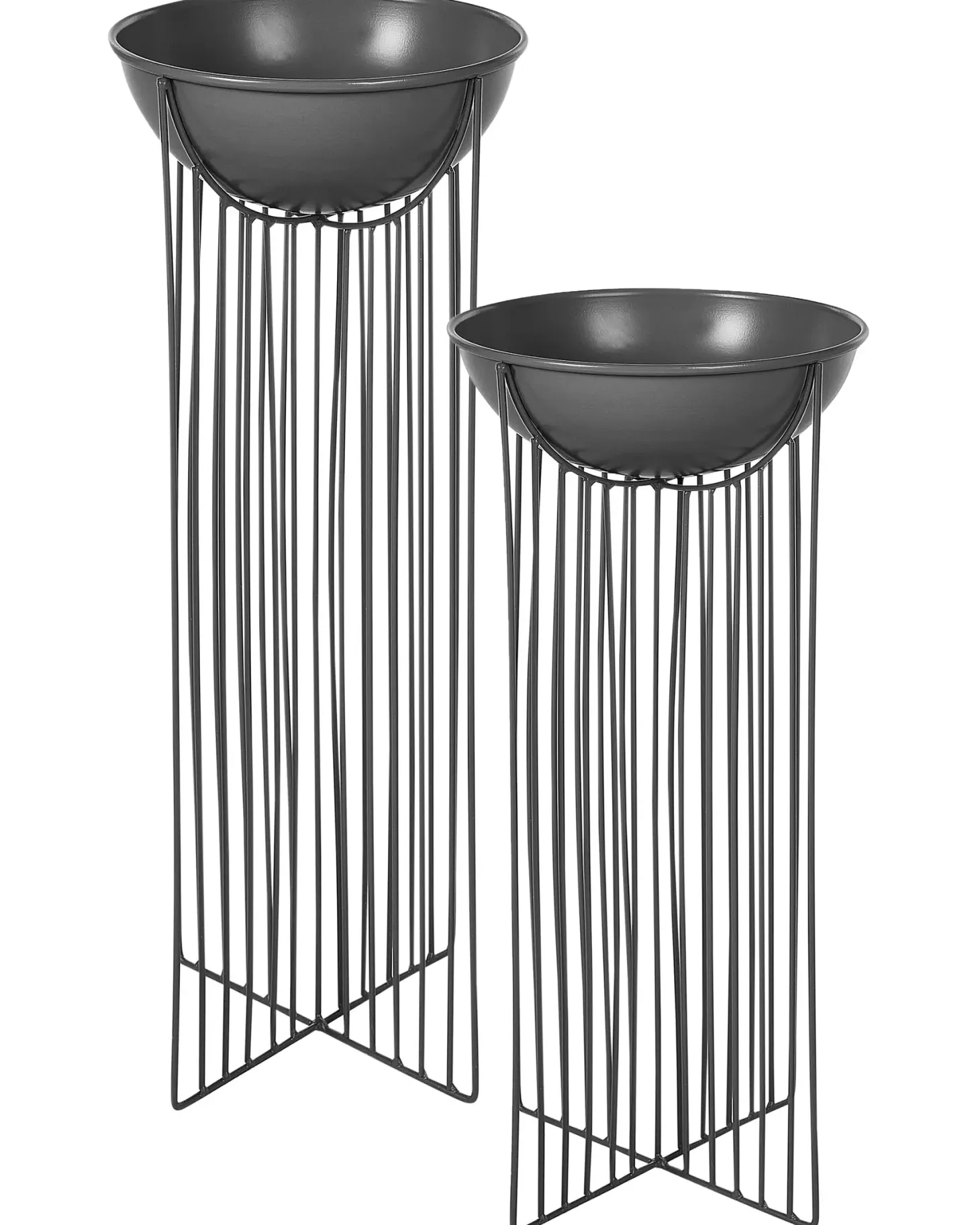 Zestaw 2 donic na nóżkach FICARIA Metal 22 cm Czarny