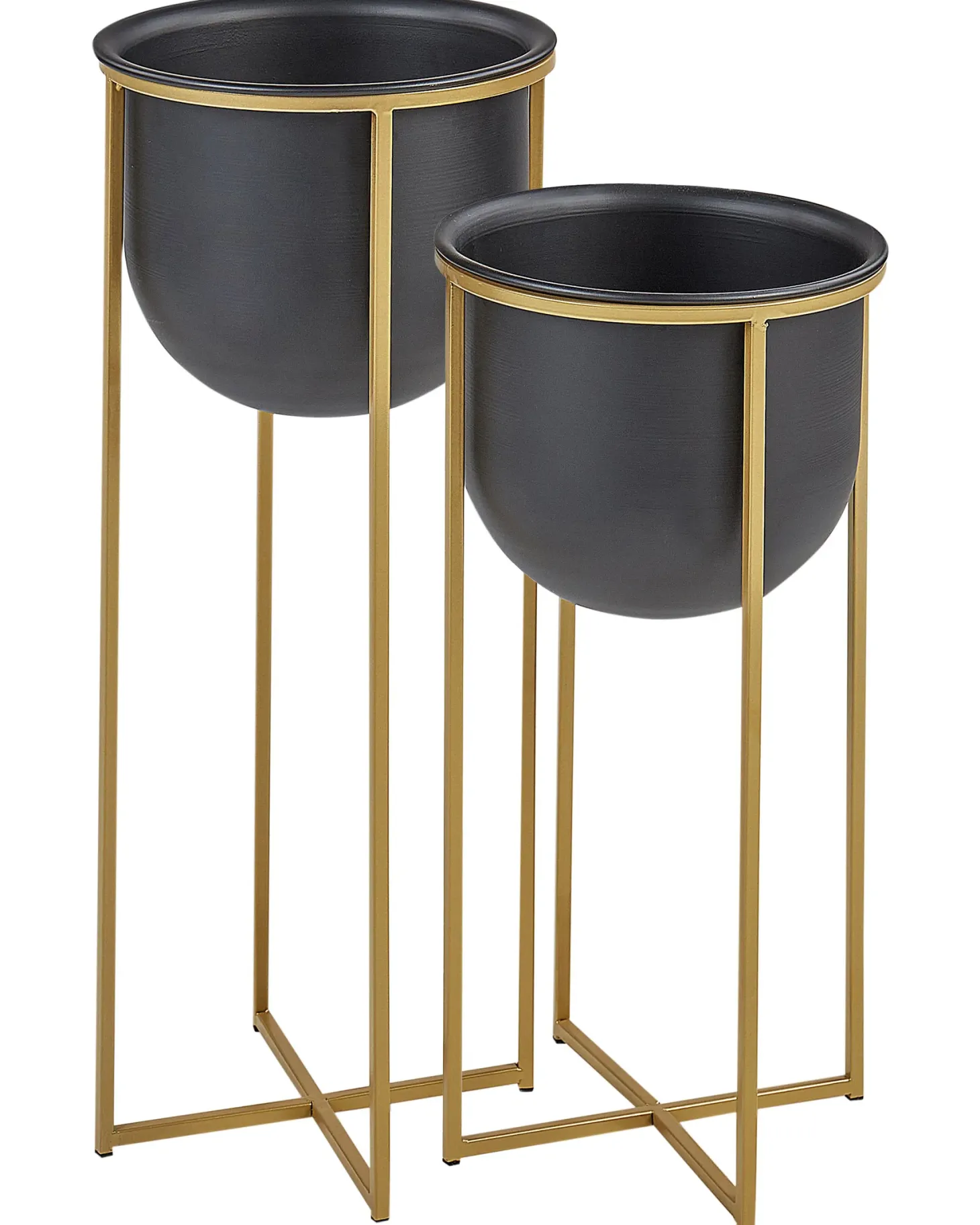 Zestaw 2 donic na nóżkach THUJA Metal 21 cm Czarny