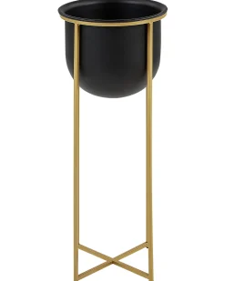 Zestaw 2 donic na nóżkach THUJA Metal 21 cm Czarny