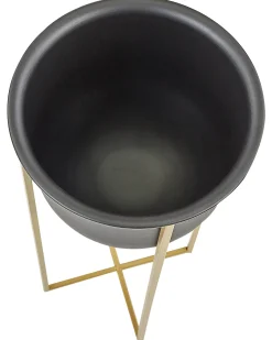 Zestaw 2 donic na nóżkach THUJA Metal 21 cm Czarny