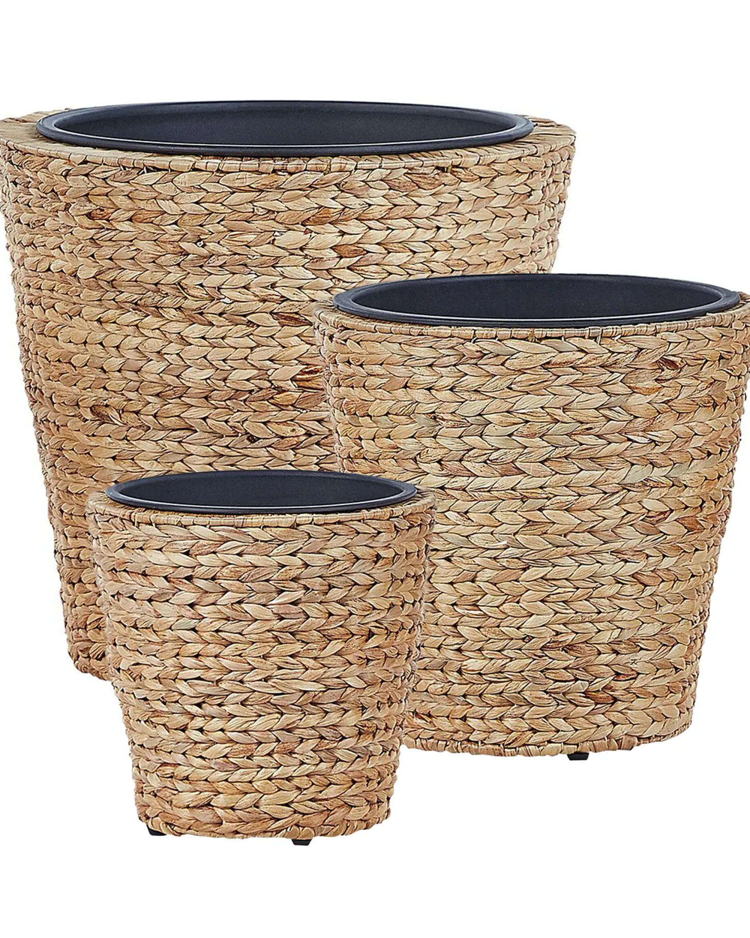 Zestaw 3 donic PLAKA 29/37/49 cm Naturalny Hiacynt wodny