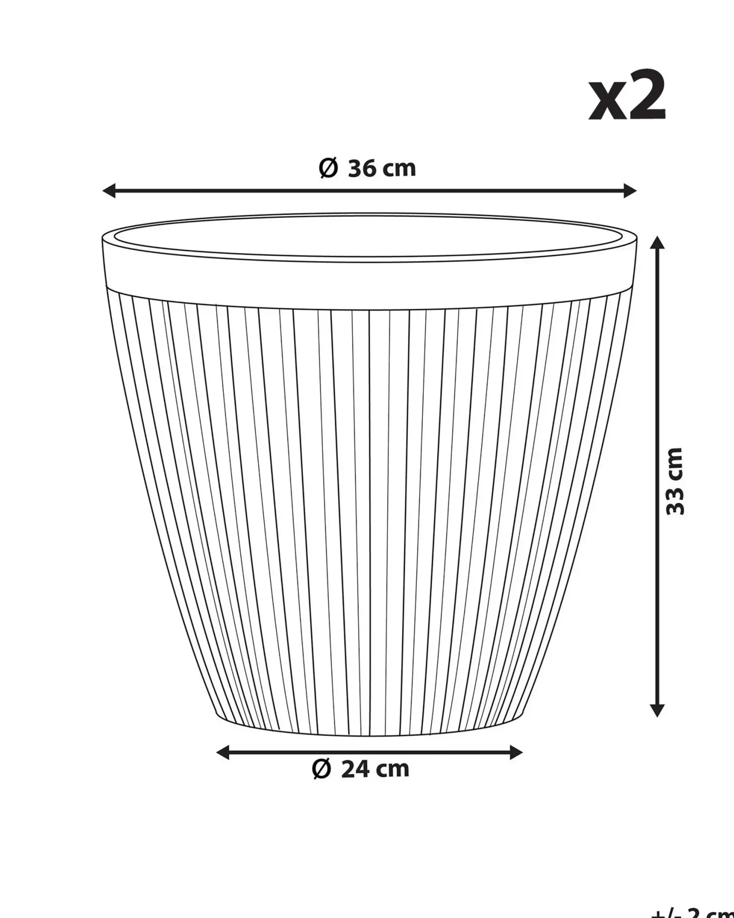 Zestaw 2 donic POKA 36 cm Beżowoszary