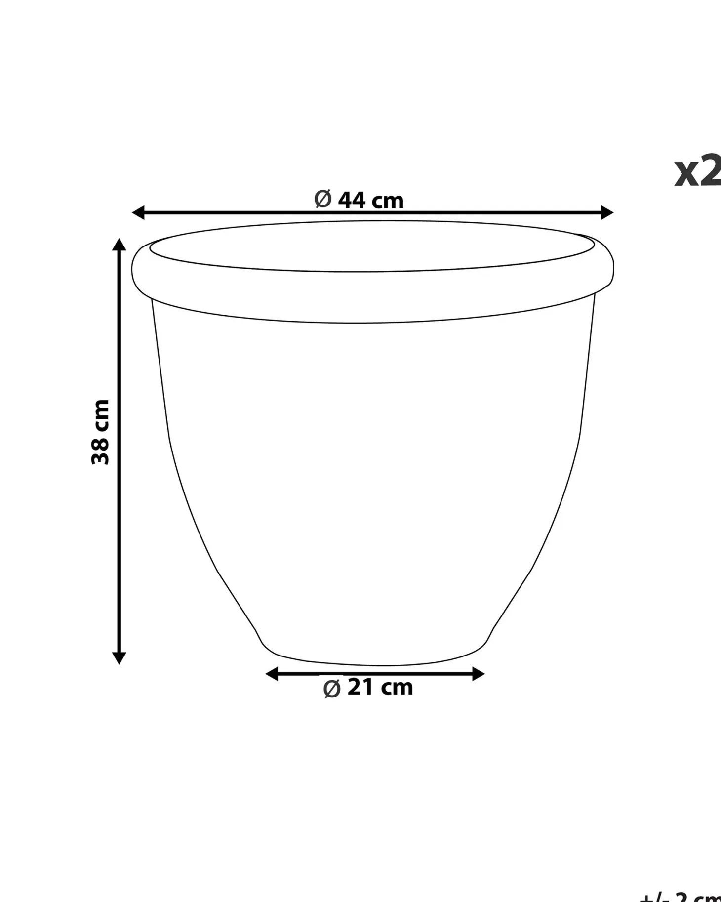 Zestaw 2 donic TESALIA 44 cm Brązowy