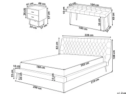 Outlet Ekoskóra ESSONNE 180 x 200 cm Łóżka Podwójne|Łóżka Skórzane