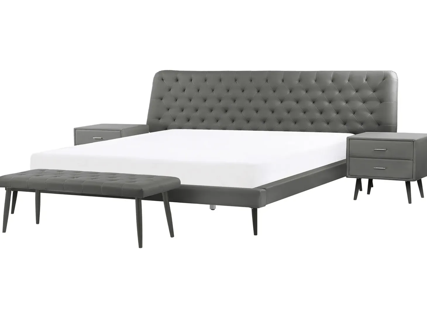 Outlet Ekoskóra ESSONNE 180 x 200 cm Łóżka Podwójne|Łóżka Skórzane