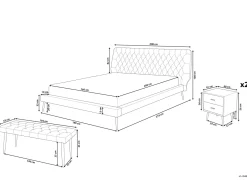 Outlet Ekoskóra ESSONNE 160 x 200 cm Łóżka Podwójne|Łóżka Skórzane