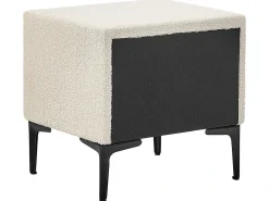 Discount SEZANNE Boucle Złamana biel 180 x 200 cm Łóżka Tapicerowane|Łóżka Podwójne