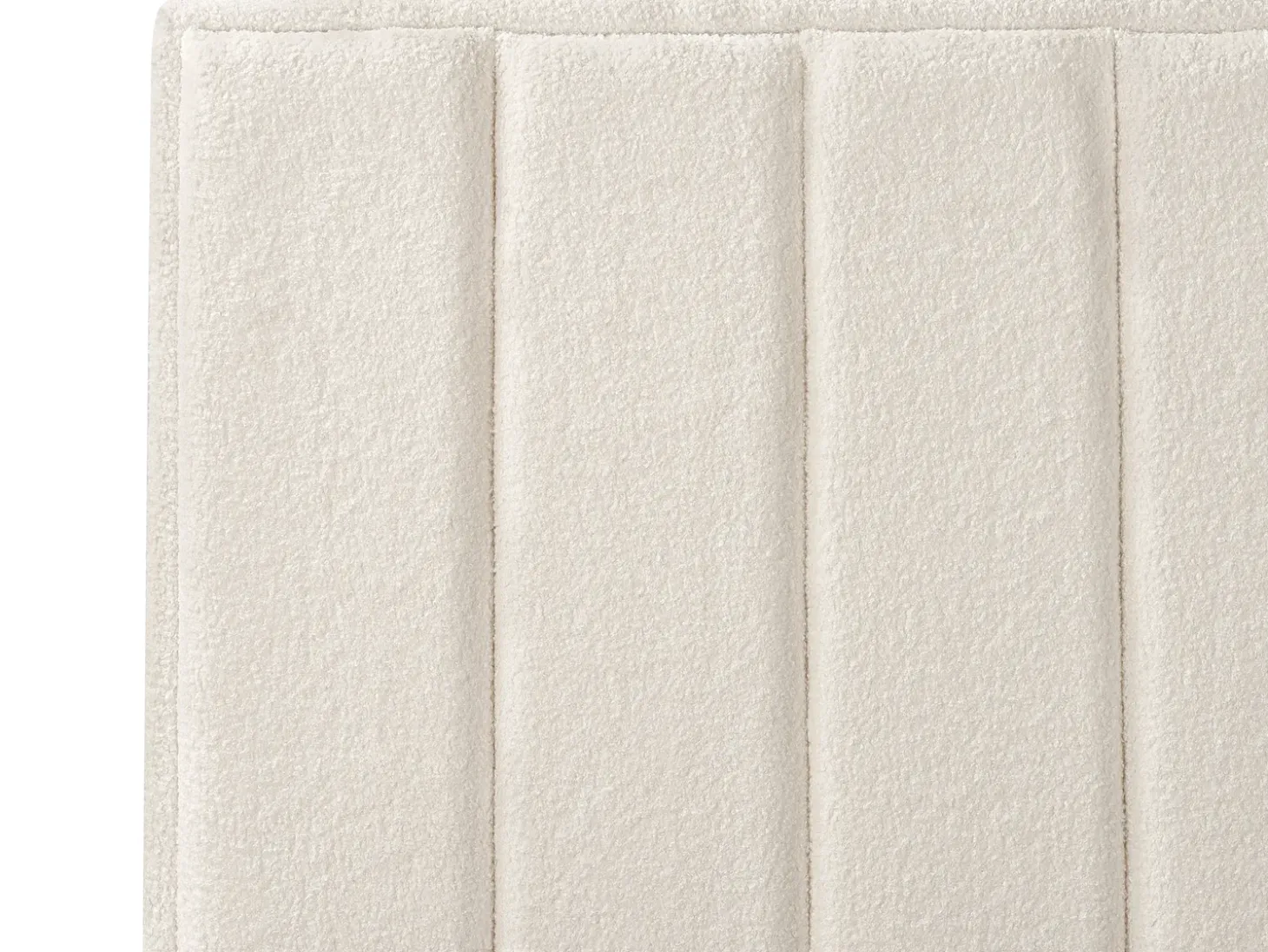 Discount SEZANNE Boucle Złamana biel 180 x 200 cm Łóżka Tapicerowane|Łóżka Podwójne