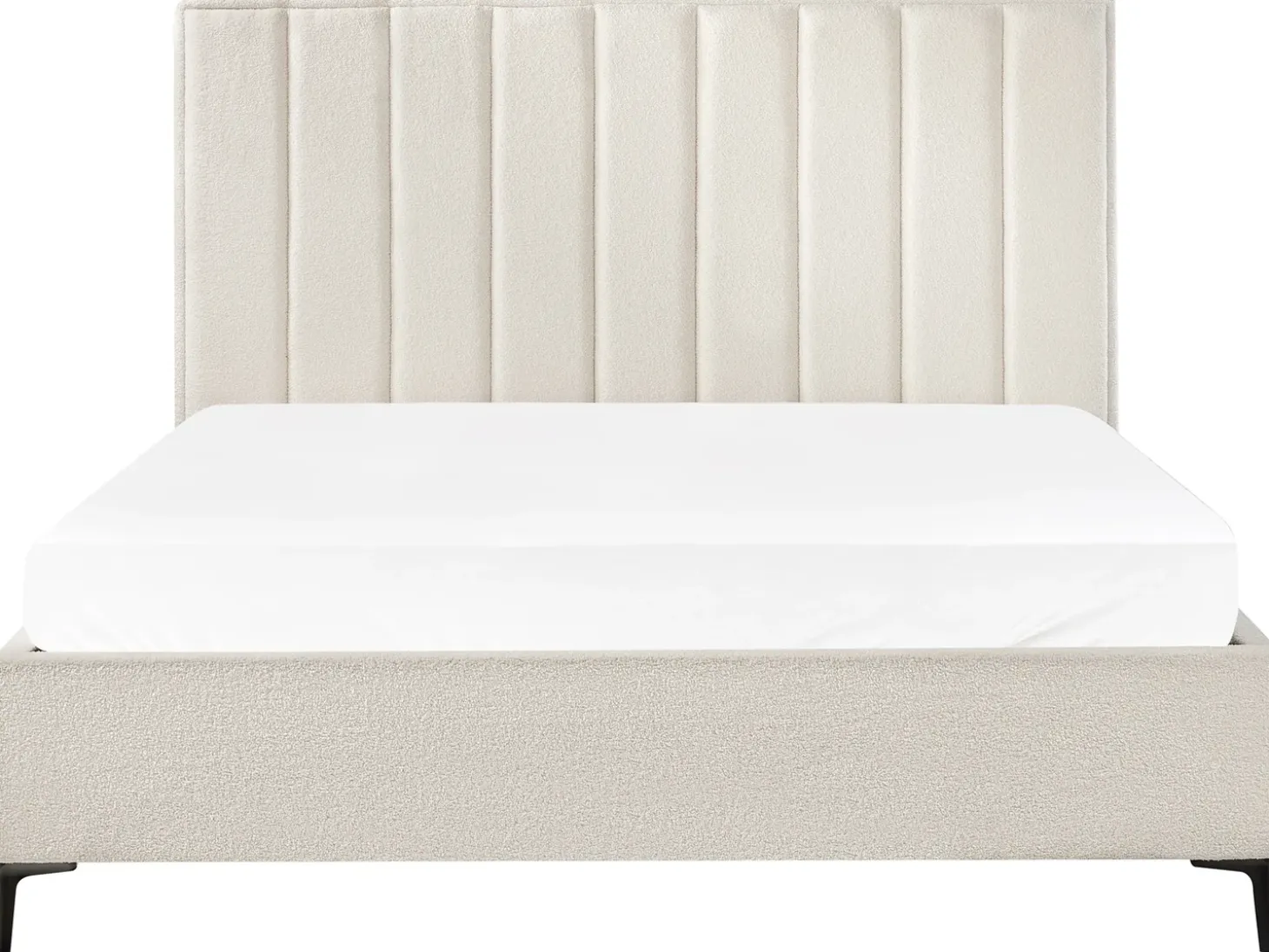 Discount SEZANNE Boucle Złamana biel 180 x 200 cm Łóżka Tapicerowane|Łóżka Podwójne