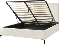 Discount SEZANNE Boucle Złamana biel 180 x 200 cm Łóżka Tapicerowane|Łóżka Podwójne