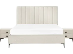 Discount SEZANNE Boucle Złamana biel 180 x 200 cm Łóżka Tapicerowane|Łóżka Podwójne