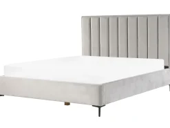 Discount SEZANNE Welur Jasnoszary 180 x 200 cm Łóżka Tapicerowane|Łóżka Podwójne