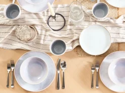 Zestaw 4 dużych talerzy SESAME Kamionka Jasnoszary