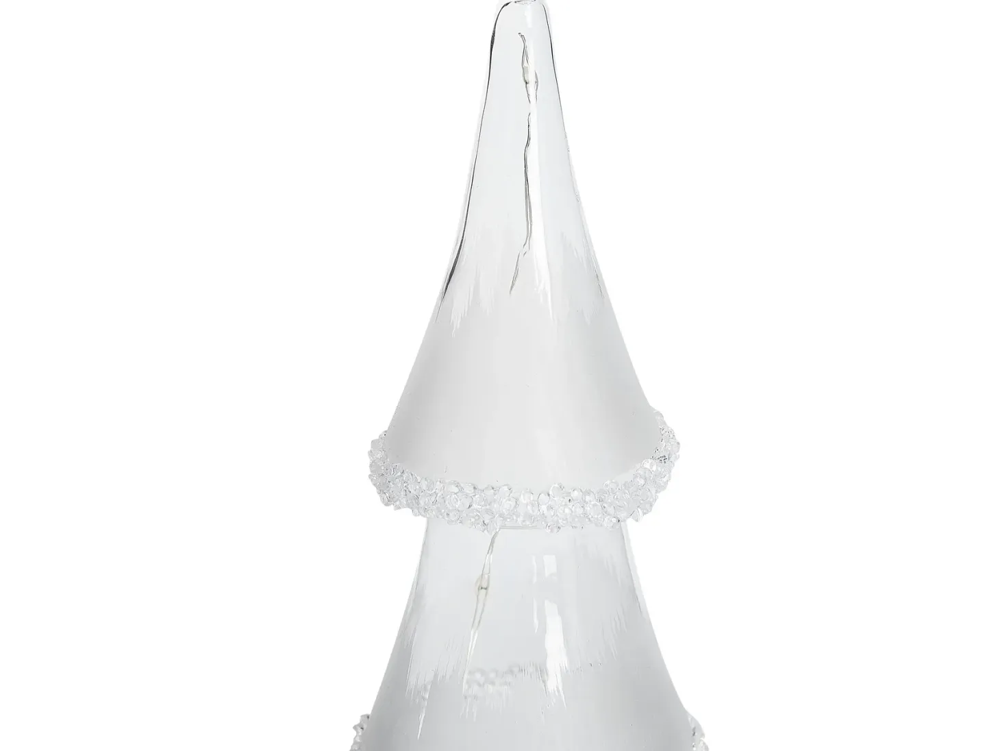 Zestaw 3 figurek dekoracyjnych LED KIERINKI Choinka 22/27/33 cm Biały