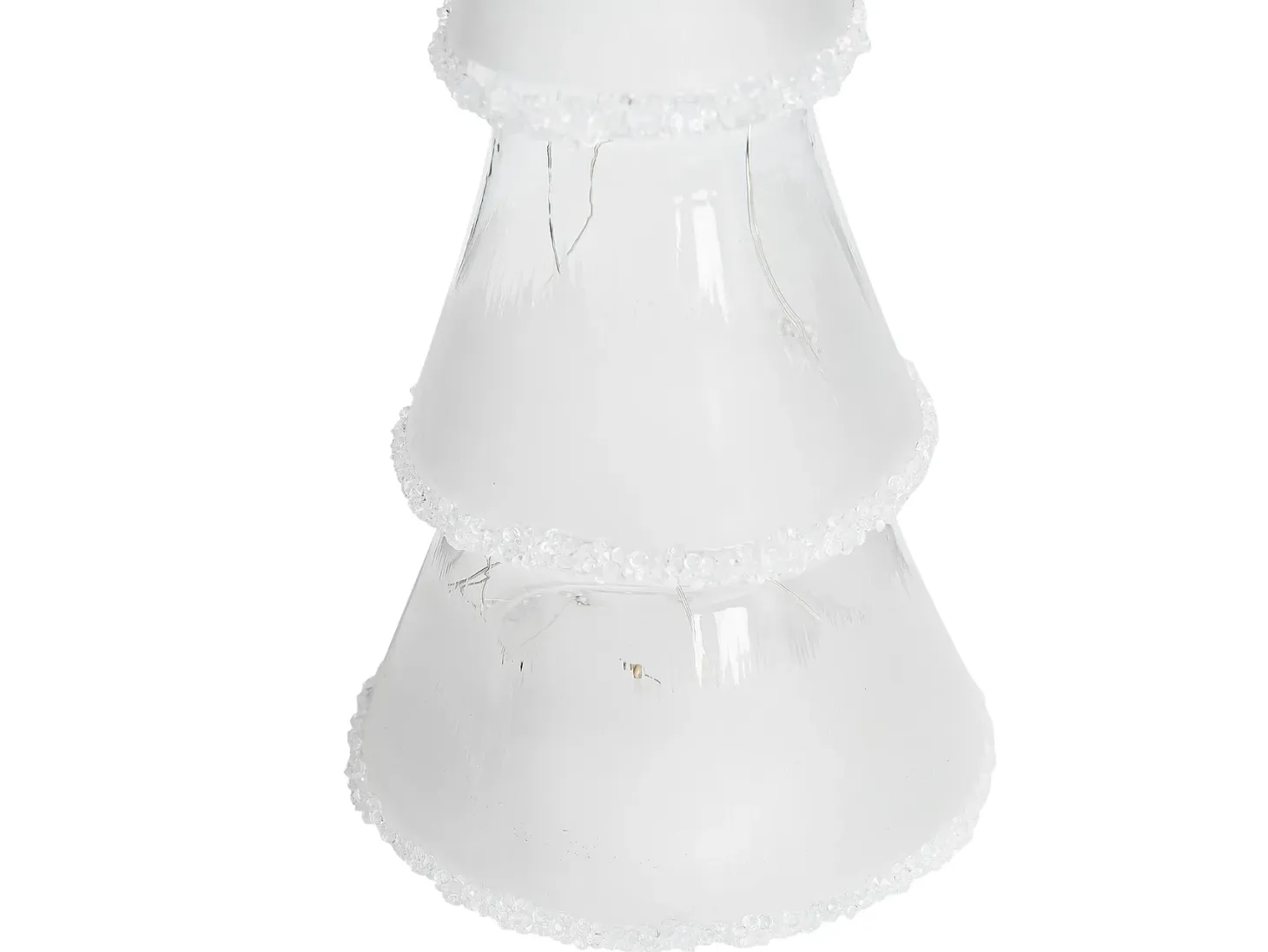 Zestaw 3 figurek dekoracyjnych LED KIERINKI Choinka 22/27/33 cm Biały