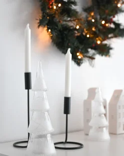 Zestaw 3 figurek dekoracyjnych LED KIERINKI Choinka 22/27/33 cm Biały