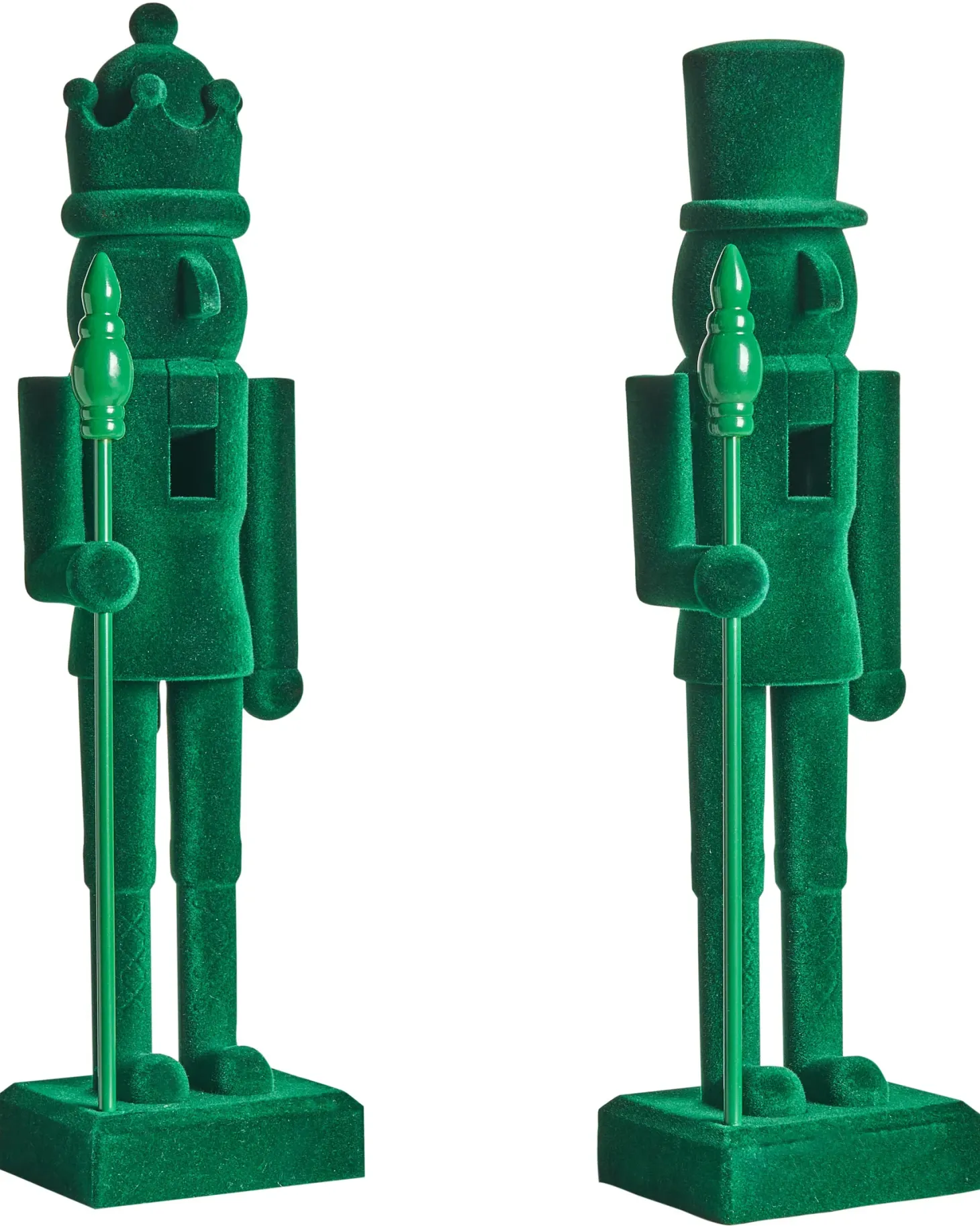 Zestaw 2 figurek dekoracyjnych FLATEY Dziadek do orzechów 40 cm Zielony