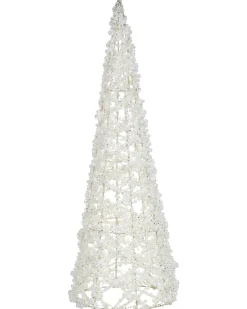 Zestaw 3 figurek dekoracyjnych ROSAN Choinka 40/50/60 cm Biały