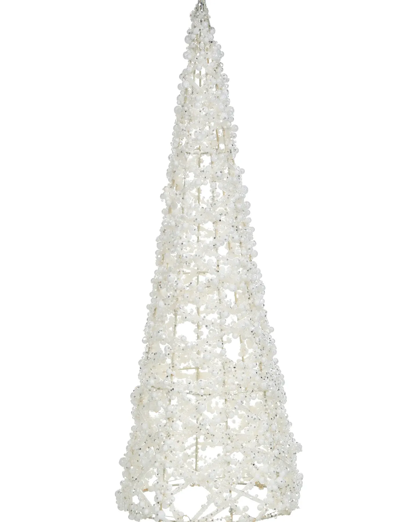 Zestaw 3 figurek dekoracyjnych ROSAN Choinka 40/50/60 cm Biały