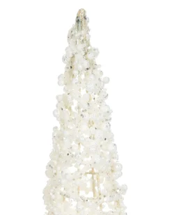 Zestaw 3 figurek dekoracyjnych ROSAN Choinka 40/50/60 cm Biały