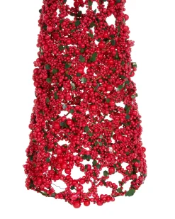 Zestaw 2 figurek dekoracyjnych ROSAN Choinka 52/60 cm Czerwony