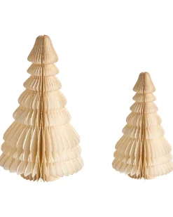 Zestaw 2 figurek dekoracyjnych SKJOMA Choinka 15/20 cm Beżowy