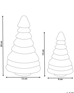 Zestaw 2 figurek dekoracyjnych SKJOMA Choinka 15/20 cm Beżowy