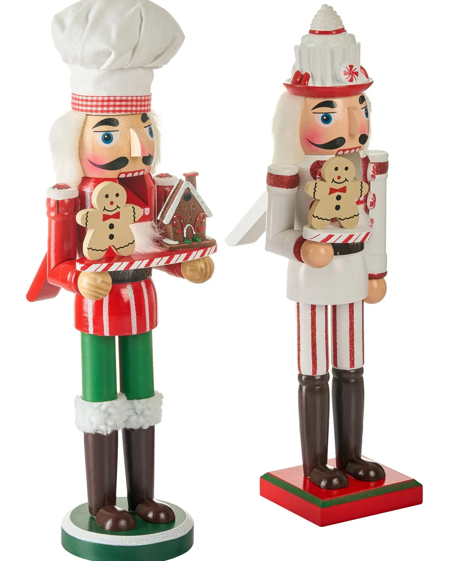 Zestaw 2 figurek dekoracyjnych BODSJON Dziadek do orzechów 35 cm Czerwony/ biały