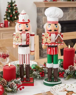 Zestaw 2 figurek dekoracyjnych BODSJON Dziadek do orzechów 35 cm Czerwony/ biały