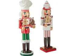 Zestaw 2 figurek dekoracyjnych BODSJON Dziadek do orzechów 35 cm Czerwony/ biały