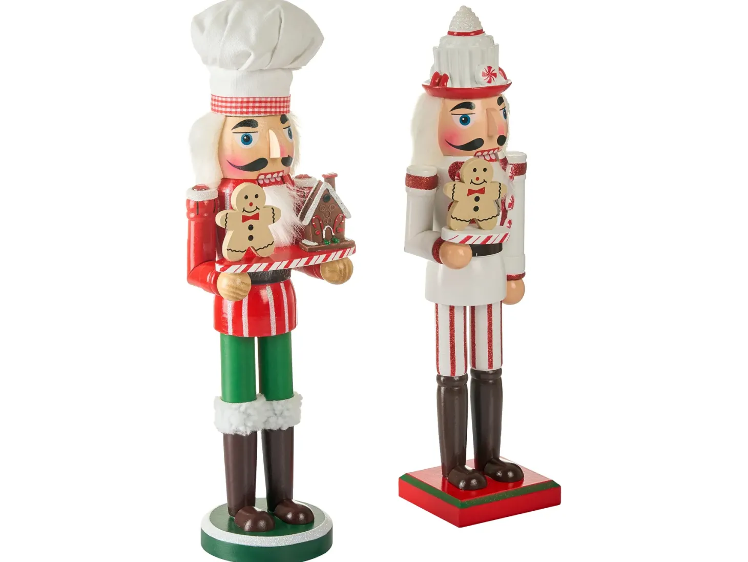 Zestaw 2 figurek dekoracyjnych BODSJON Dziadek do orzechów 35 cm Czerwony/ biały