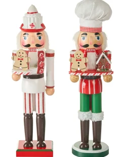 Zestaw 2 figurek dekoracyjnych BODSJON Dziadek do orzechów 35 cm Czerwony/ biały