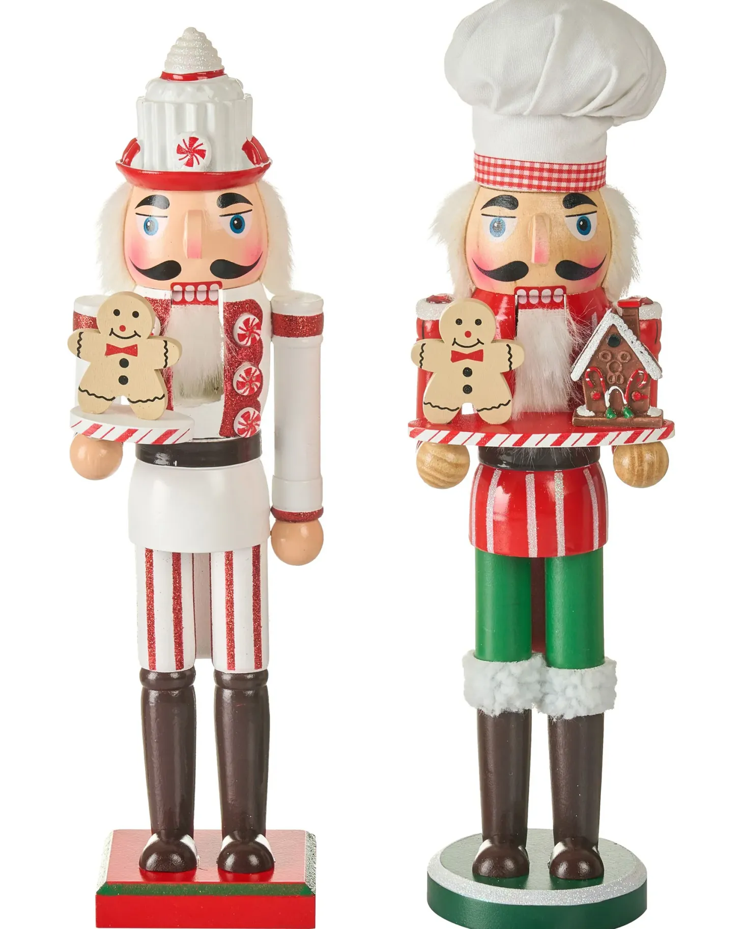 Zestaw 2 figurek dekoracyjnych BODSJON Dziadek do orzechów 35 cm Czerwony/ biały