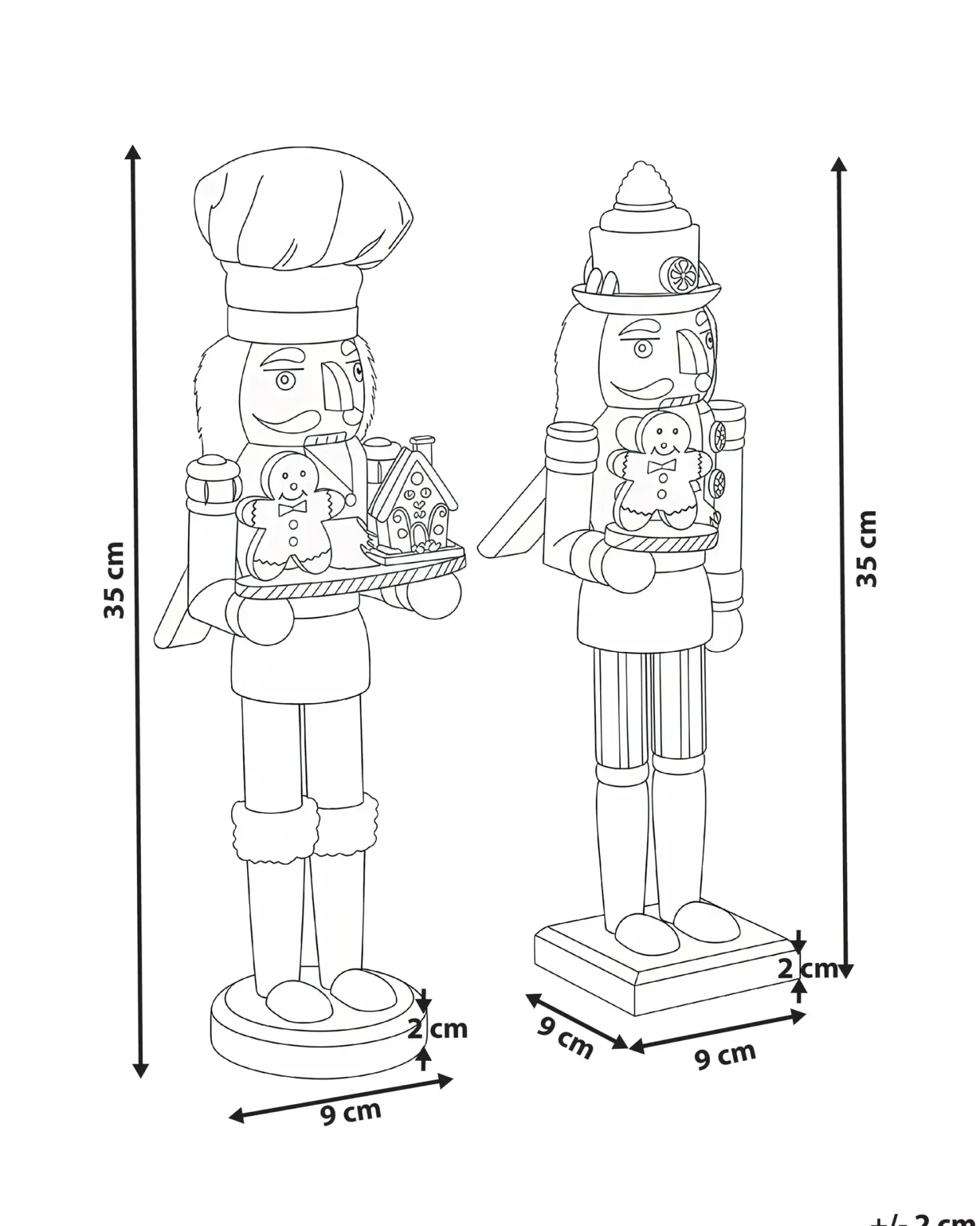 Zestaw 2 figurek dekoracyjnych BODSJON Dziadek do orzechów 35 cm Czerwony/ biały