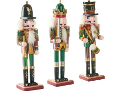 Zestaw 3 figurek dekoracyjnych LJUSNAN Dziadek do orzechów 30 cm Ciemnozielony