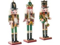 Zestaw 3 figurek dekoracyjnych LJUSNAN Dziadek do orzechów 30 cm Ciemnozielony