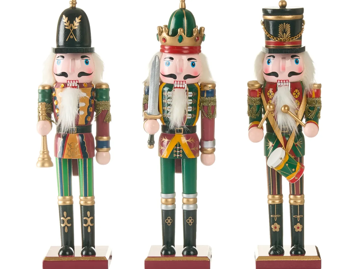Zestaw 3 figurek dekoracyjnych LJUSNAN Dziadek do orzechów 30 cm Ciemnozielony